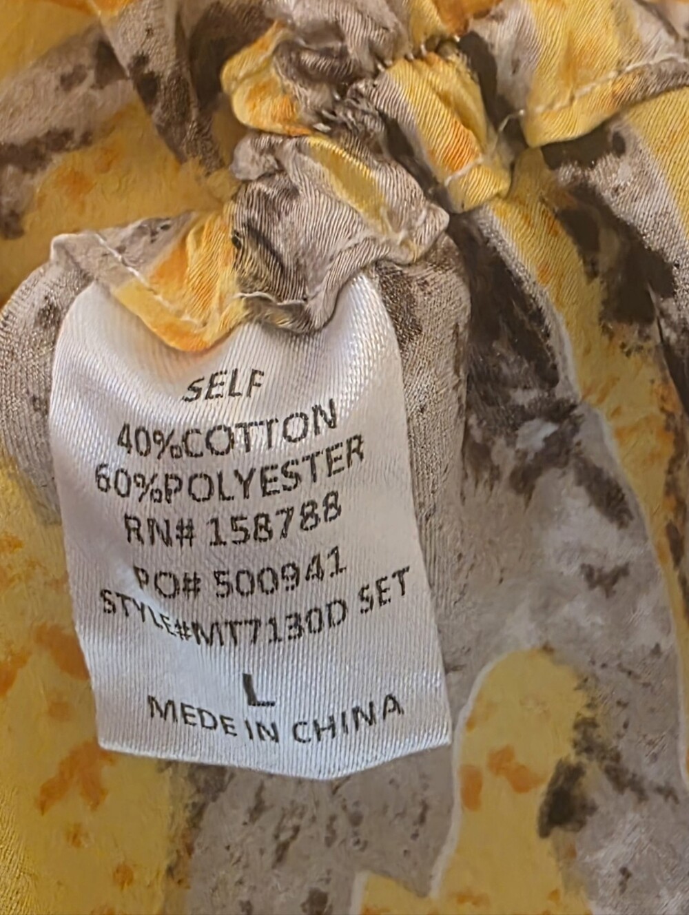 Yellow Printed Ruched Mini Skirt with Drawstring Detail - Picture 9 of 9